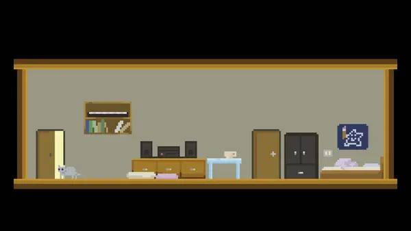 Иллюстрация уровня A Good Cat and The Graduate Life с деталями окружения