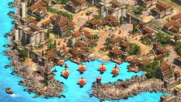 Иллюстрация уровня Age of Empires 2  Definitive Edition - Lords of the West с деталями окружения
