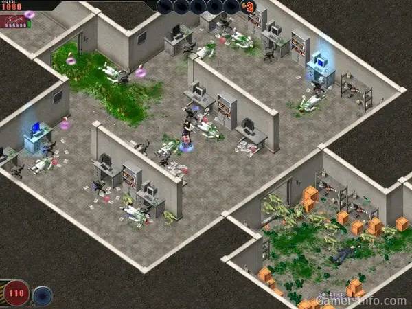 Иллюстрация уровня Alien Shooter Начало вторжения с деталями окружения