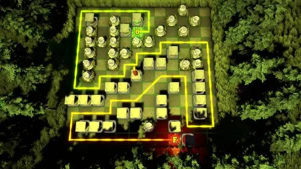 Иллюстрация уровня AMazing TD с деталями окружения