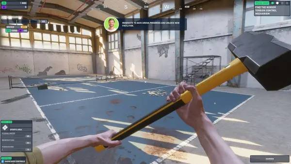 Иллюстрация уровня Arena Renovation с деталями окружения