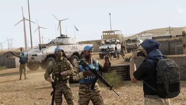 Иллюстрация уровня Arma 3 Western Sahara с деталями окружения