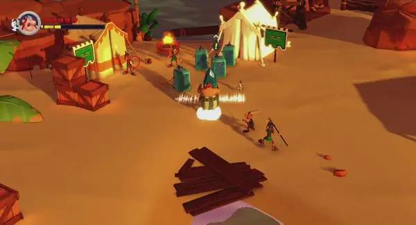 Иллюстрация уровня Asterix and Obelix XXL 3 - The Crystal Menhir с деталями окружения
