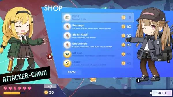 Иллюстрация уровня Attacker-chan! с деталями окружения