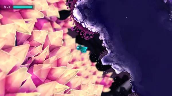 Иллюстрация уровня Beatbuddy Tale of the Guardians с деталями окружения