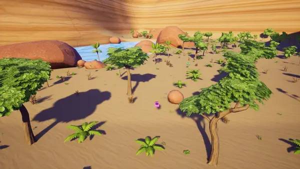 Иллюстрация уровня Biggest Stream Hover Racing с деталями окружения