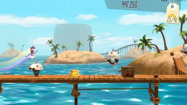 Иллюстрация уровня BIT.TRIP Presents... Runner2  Future Legend of Rhythm Alien с деталями окружения