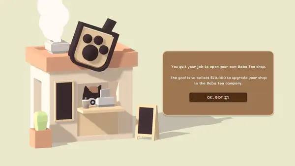 Иллюстрация уровня Boba Simulator Idle Shop Management с деталями окружения