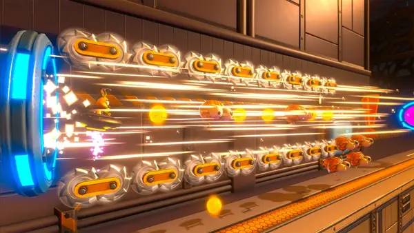 Иллюстрация уровня Bubsy Paws on Fire! с деталями окружения