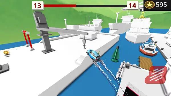 Иллюстрация уровня Car Crush Racing Simulator с деталями окружения