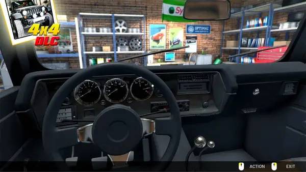 Иллюстрация уровня Car Mechanic Simulator 2014 с деталями окружения