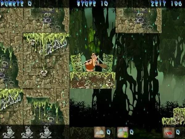 Иллюстрация уровня Caveman Zac с деталями окружения