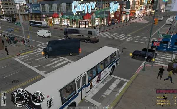 Иллюстрация уровня City Bus Simulator 2010 New York с деталями окружения