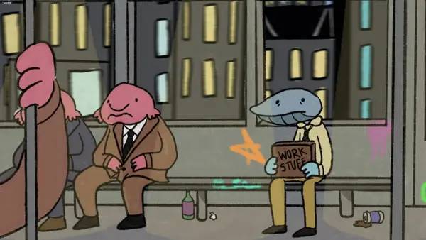 Иллюстрация уровня Clam Man с деталями окружения