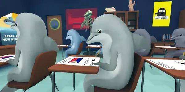 Иллюстрация уровня Classroom Aquatic с деталями окружения