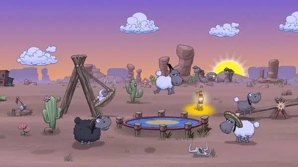 Иллюстрация уровня Clouds and Sheep 2 с деталями окружения