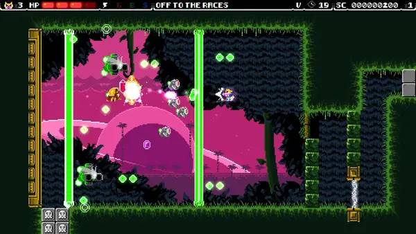 Иллюстрация уровня CometStriker DX с деталями окружения