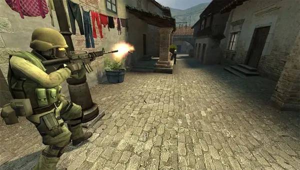 Иллюстрация уровня Counter-Strike Source с деталями окружения