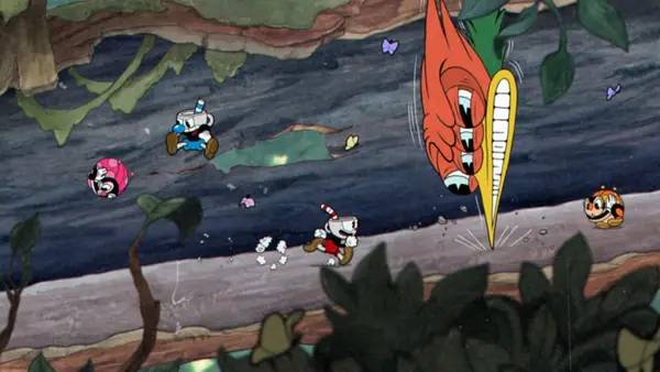 Иллюстрация уровня Cuphead с деталями окружения