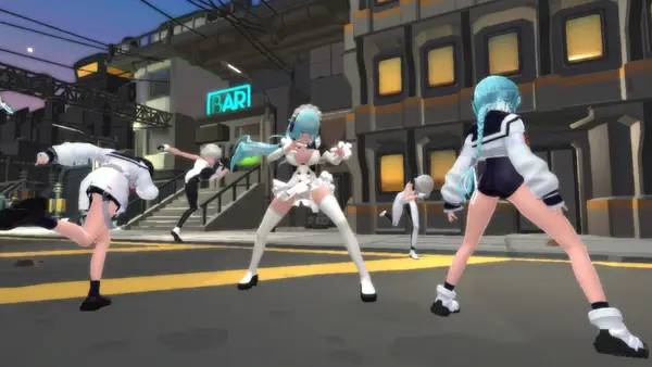 Иллюстрация уровня Cyber Girls 2022 с деталями окружения