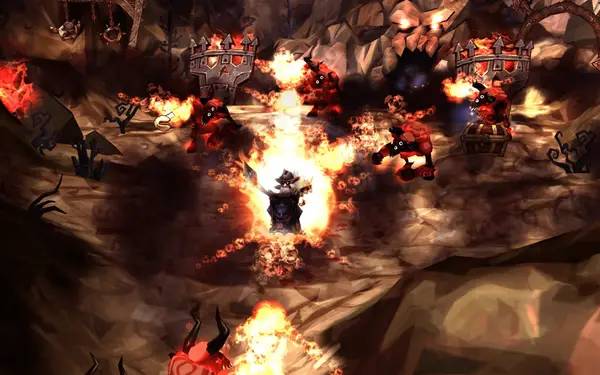 Иллюстрация уровня DeathSpank с деталями окружения