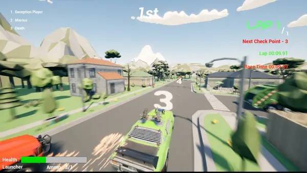 Иллюстрация уровня Deep Race Battle с деталями окружения