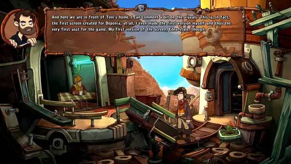 Иллюстрация уровня Deponia The Complete Journey с деталями окружения