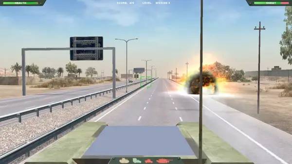 Иллюстрация уровня Desert Gunner с деталями окружения