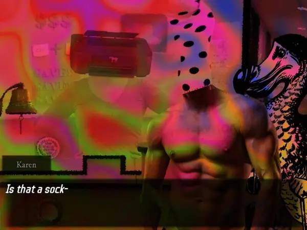 Иллюстрация уровня Dialtown Phone Dating Sim с деталями окружения