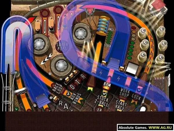 Иллюстрация уровня Dirt Track Racing Pinball с деталями окружения