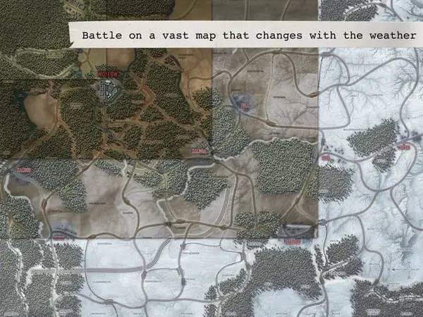 Иллюстрация уровня Drive on Moscow War in the Snow с деталями окружения