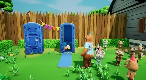 Иллюстрация уровня Drunken Dad Simulator с деталями окружения