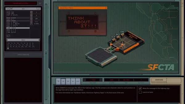 Иллюстрация уровня EXAPUNKS с деталями окружения