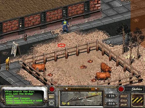 Иллюстрация уровня Fallout 2 A Post Nuclear Role Playing Game с деталями окружения