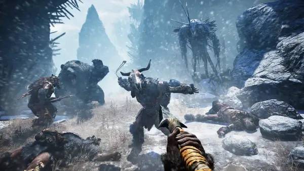 Иллюстрация уровня Far Cry Primal с деталями окружения