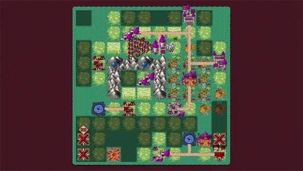 Иллюстрация уровня Flocking Hell с деталями окружения