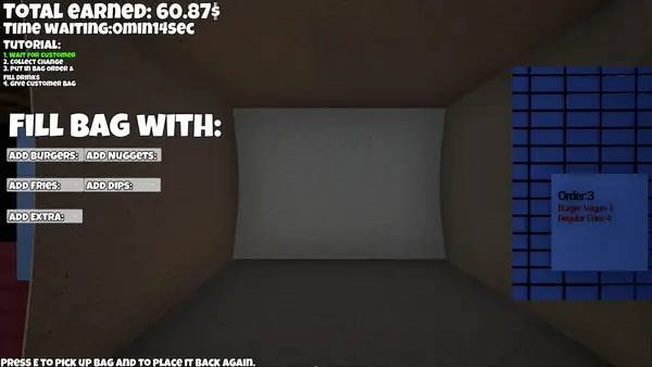 Иллюстрация уровня Food GO! Simulator с деталями окружения