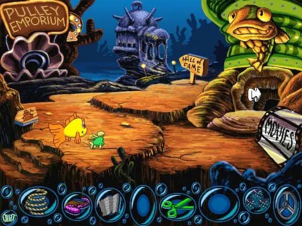 Иллюстрация уровня Freddi Fish 2  The Case of the Haunted Schoolhouse с деталями окружения