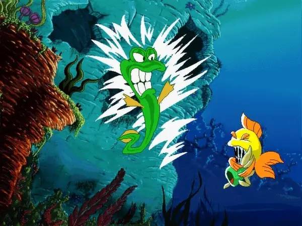 Иллюстрация уровня Freddi Fish and the Case of the Missing Kelp Seeds с деталями окружения