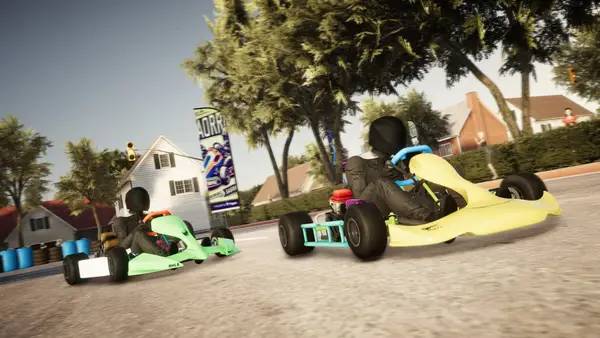 Иллюстрация уровня Gearhead Karting Simulator - Mechanic and Racing с деталями окружения