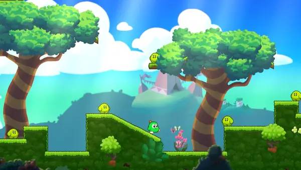 Иллюстрация уровня Gimmick! 2 с деталями окружения