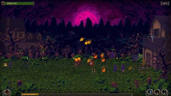 Иллюстрация уровня Graveyard Defender с деталями окружения