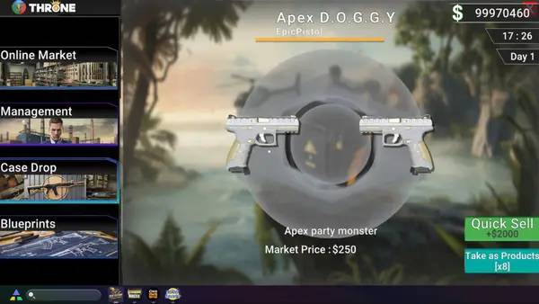 Иллюстрация уровня Gun Factory Simulator с деталями окружения