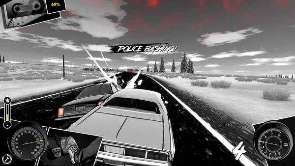 Иллюстрация уровня Heading Out - A Narrative Road Movie Racing Game с деталями окружения