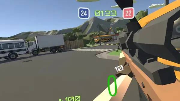 Иллюстрация уровня Headshot VR с деталями окружения