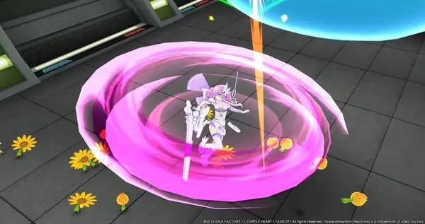 Иллюстрация уровня Hyperdimension Neptunia U Action Unleashed с деталями окружения