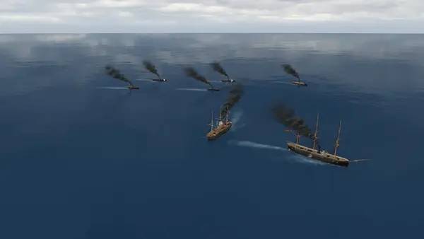 Иллюстрация уровня Ironclads 2 Caroline Islands War 1885 с деталями окружения