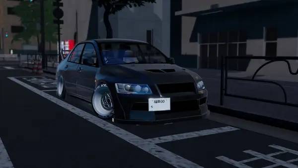 Иллюстрация уровня Jidousha Shakai с деталями окружения