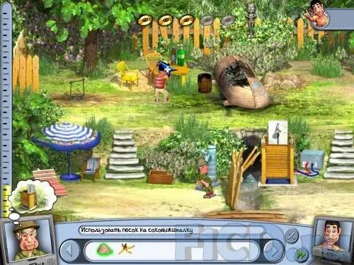 Иллюстрация уровня Как достать соседа 4 На отдыхе с деталями окружения