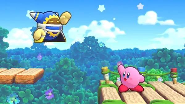 Иллюстрация уровня Kirby's Return to Dream Land Deluxe с деталями окружения